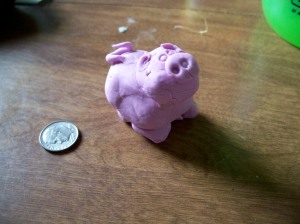 Play-doh Piggy, therapeutic sculpture by Shira